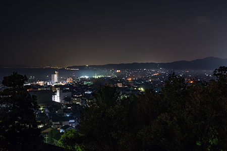 朝日山公園　展望台の夜景