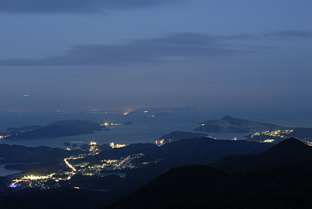 朝熊山展望台　伊勢志摩スカイラインの夜景