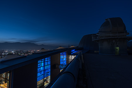 愛宕山（山梨県科学館　展望テラス）の夜景