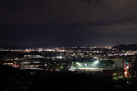 円通寺展望台用 駐車場の夜景