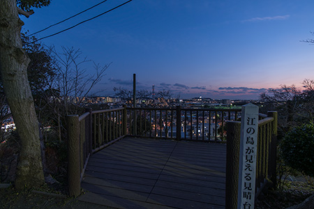 伊勢山公園　江の島が見える見晴台の夜景