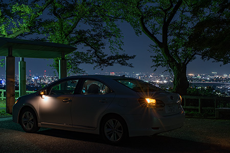 呉羽山公園　桜の広場展望台の夜景