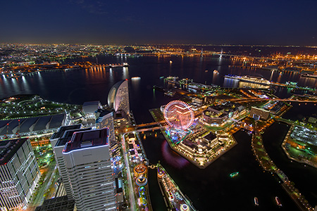 横浜ランドマークタワー　スカイガーデンの夜景