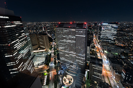 新宿野村ビル　展望ロビーの夜景