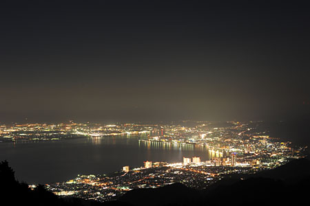 四明嶽手前駐車場　比叡山ドライブウエイの夜景