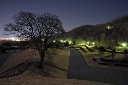 曽根丘陵公園 　銚子塚古墳の夜景