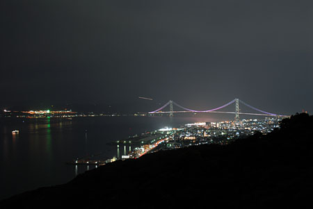 須磨浦山上園地　東部展望台の夜景