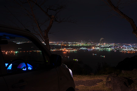 太華山 与謝野鉄幹の歌碑の夜景
