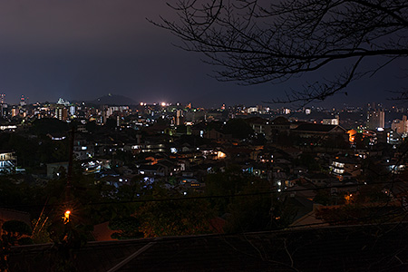 立田山配水池前の夜景